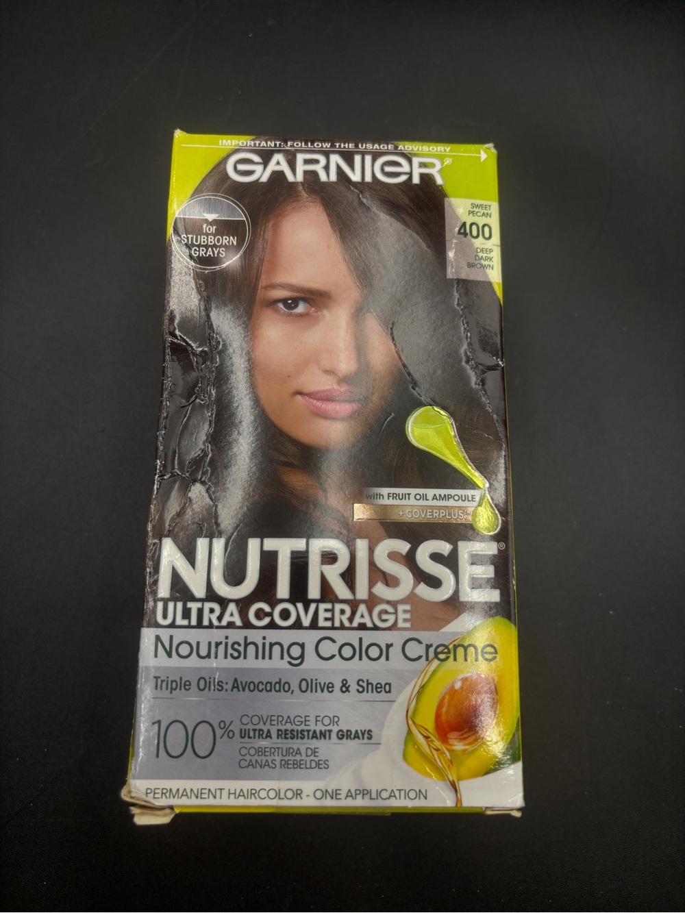 Garnier Nutrisse Ultra Coverage Hair Color Dye 400 Deep Dark Brown Sweet Pecan